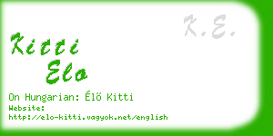 kitti elo business card